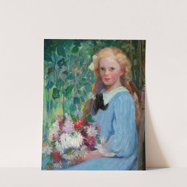 Girl with Flowers by Pauline Palmer