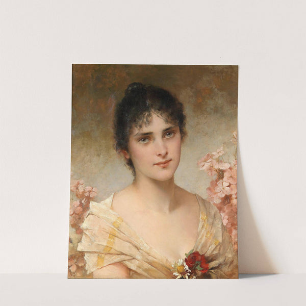Girl with flowers (Mädchen mit Blumen) by Conrad Kiesel