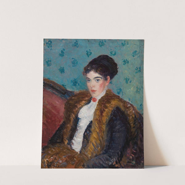 Girl with Fox Furs by William James Glackens