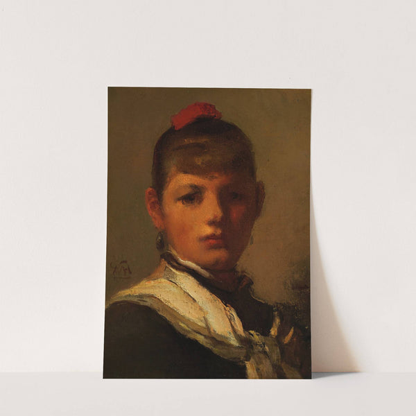 Girl with Red Hair Ribbon by William Morris Hunt