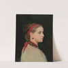 Girl With Red Hair Ribbon (1868) by Albert Anker