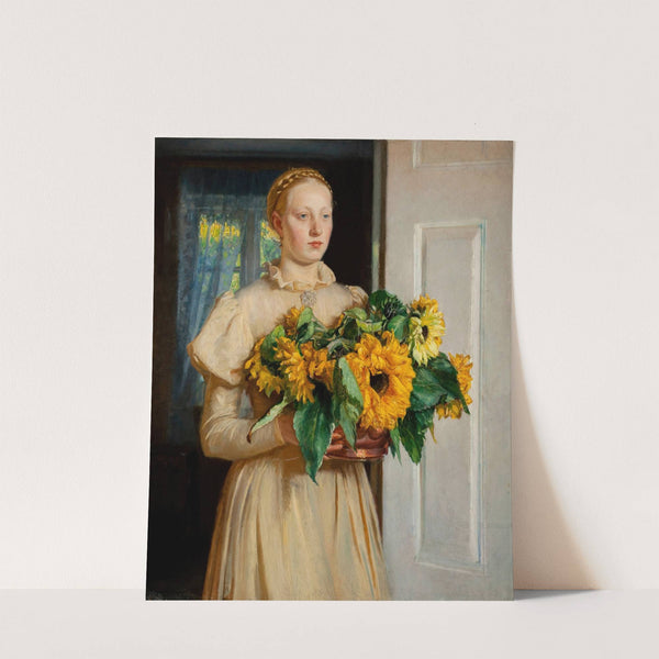 Girl with Sunflowers (1893) (1893) by Michael Ancher