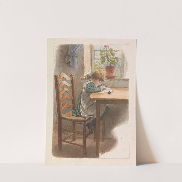 Girl Writing by Robert Barnes