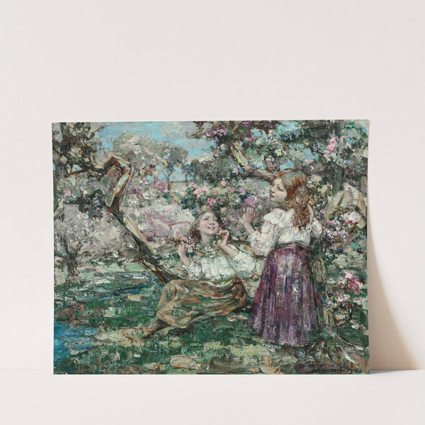 Girls among the blossom (1910) by Edward Atkinson Hornel