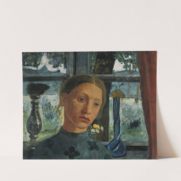 Girl's head in front of a window by Paula Modersohn-Becker