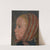 Girl's head with a striped cap in profile to the left by Paula Modersohn-Becker