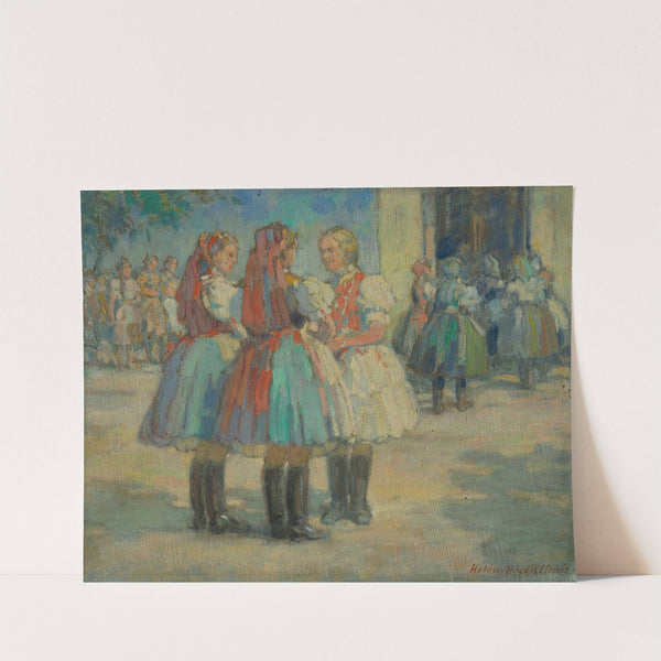 Girls in traditional costume by Elemír Halász-Hradil