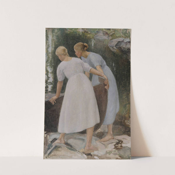 Girls Pushing A Boat by Pekka Halonen