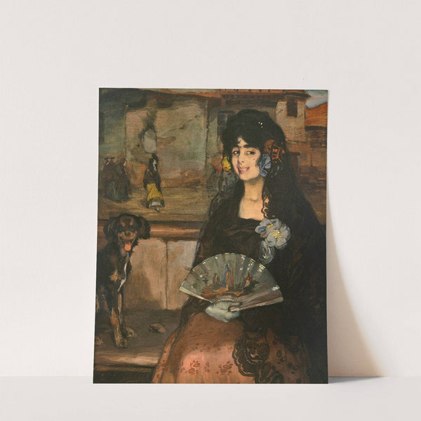 Gitana (con Guantes) con Perro by Ignacio Zuloaga