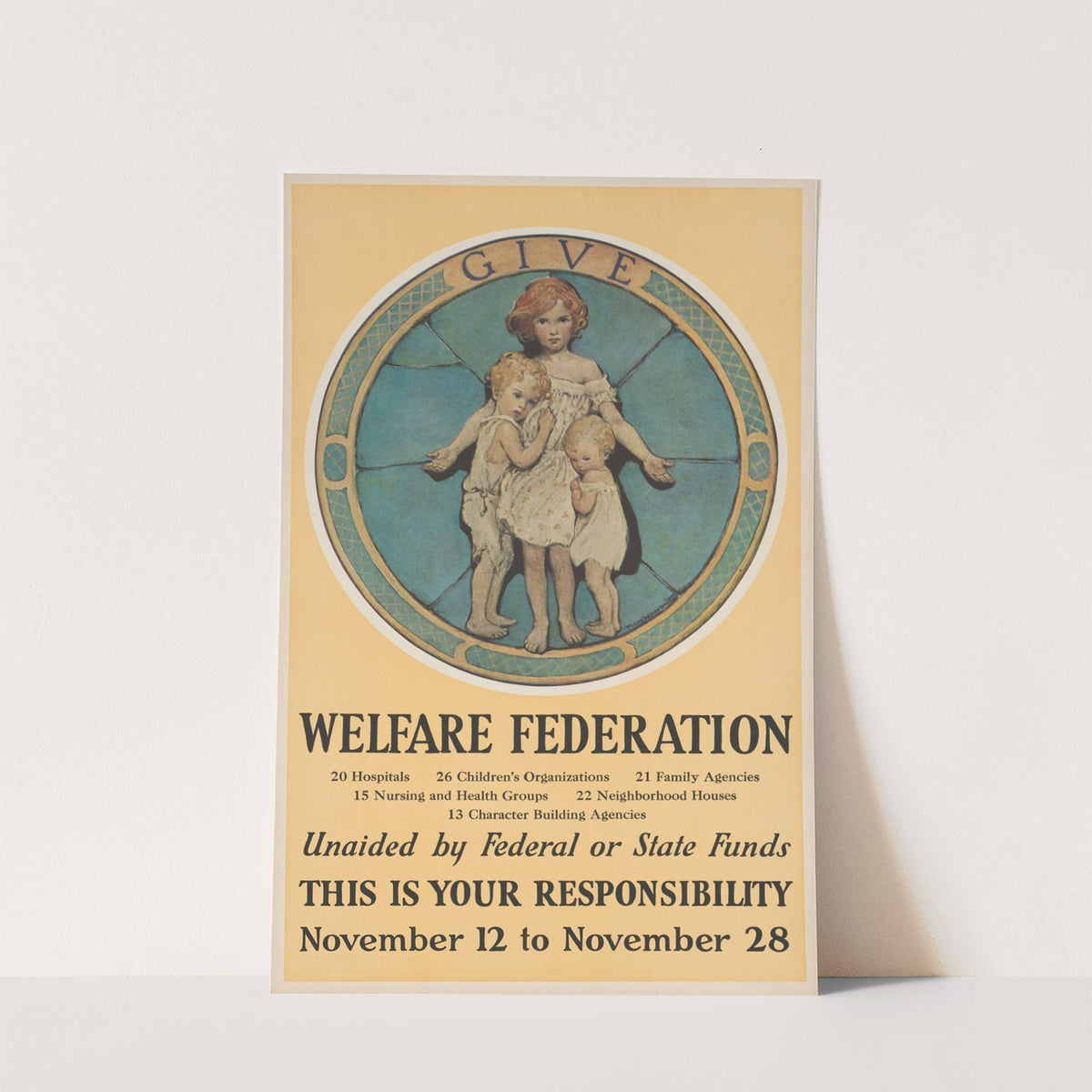 Give - welfare federation by Jessie Willcox Smith