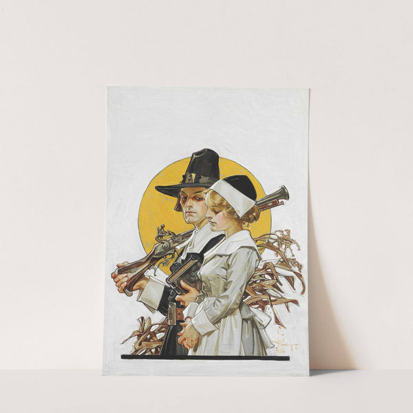 Giving Thanks (Thanksgiving Couple) by Joseph Christian Leyendecker