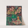 Gladioli in a green vase by George Leslie Hunter