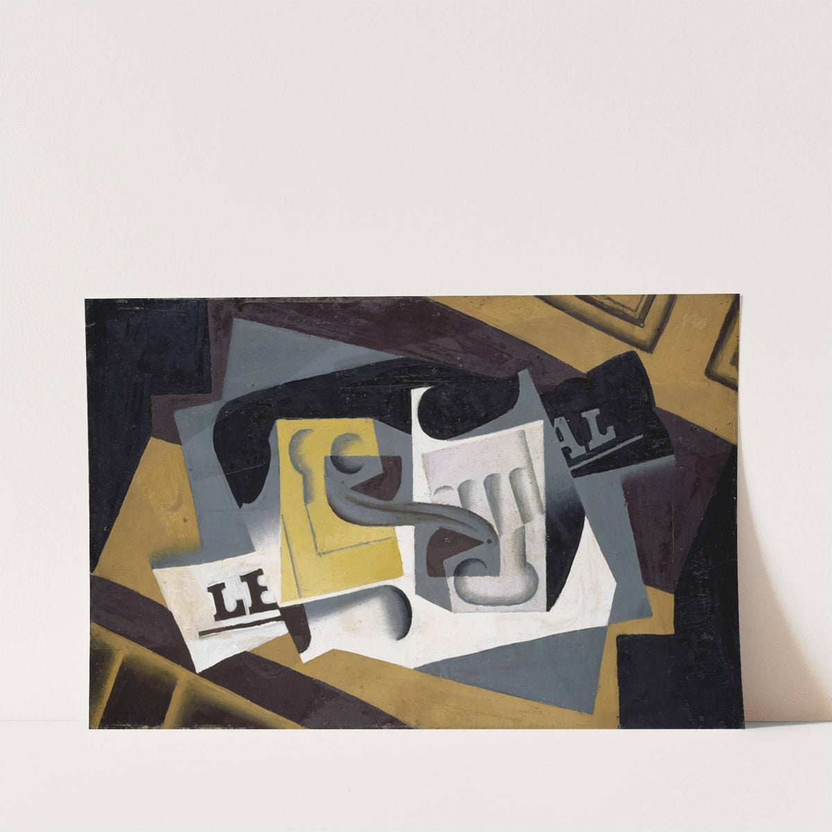Glass and Newspaper by Juan Gris