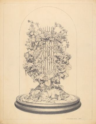 Glass Globe – Wax Flowers