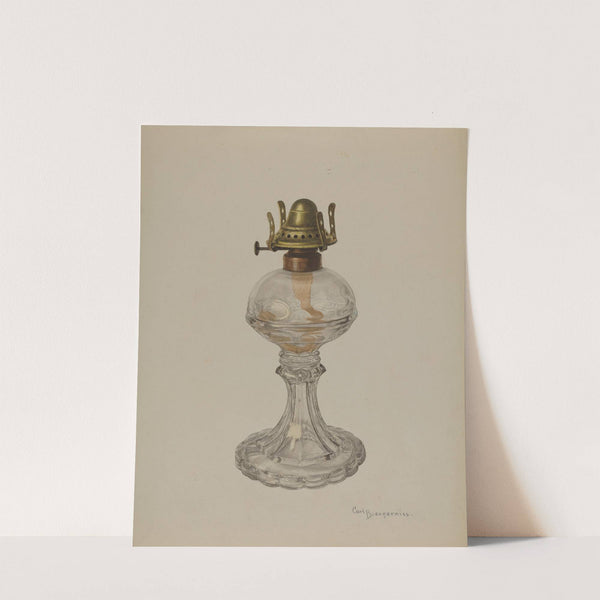 Glass Oil Lamp by Carl Buergerniss