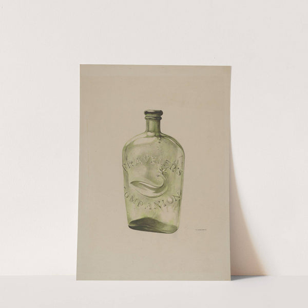 Glass Whiskey Flask by G.A. Spangenberg