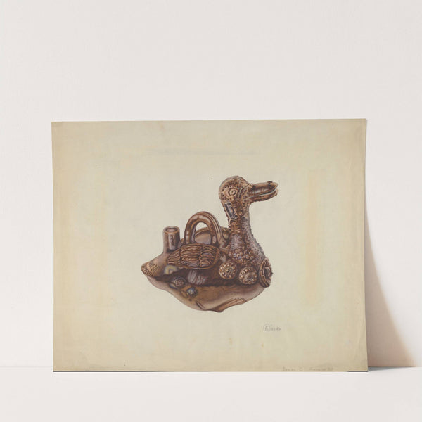 Glazed Pottery Duck Bottle by Ethel Clarke