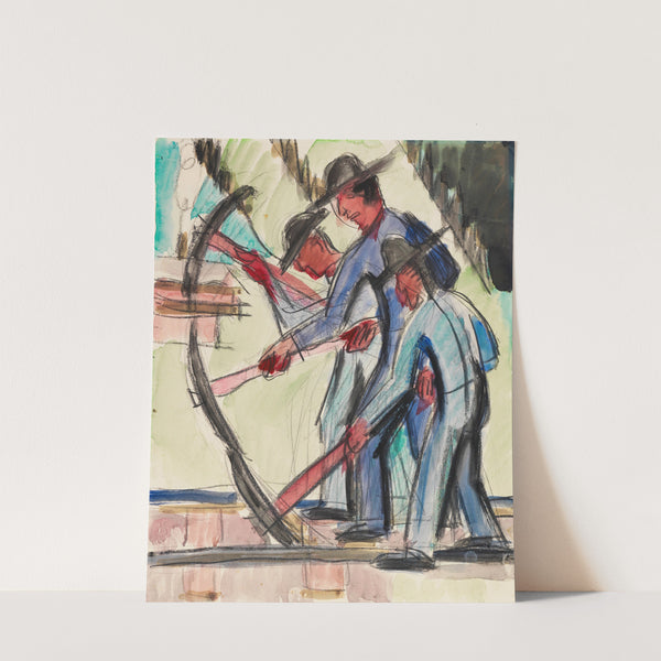 Gleisarbeiter (Straßenarbeiter) (1926) by Ernst Ludwig Kirchner