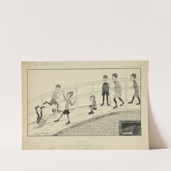 Glijdende jongens op een pad by Wybo Meijer