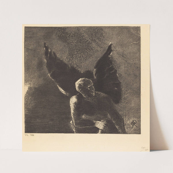 Gloire et louange a toi, satan, dans les hauteurs du ciel ou tu regnas, et dans les profondeurs de l’enfer, ou vaincu, tu reves en silence! (1890) by Odilon Redon