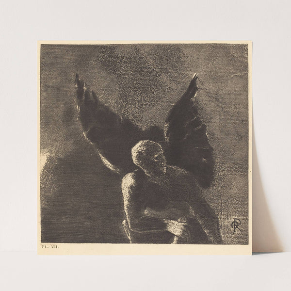 Gloire et louange a toi, satan, dans les hauteurs du ciel ou tu regnas, et dans les profondeurs de l’enfer, ou vaincu, tu reves en silence! by Odilon Redon