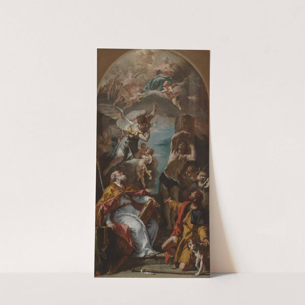 Glory of the Virgin with the Archangel Gabriel and Saints Eusebius, Roch, and Sebastian by Sebastiano Ricci