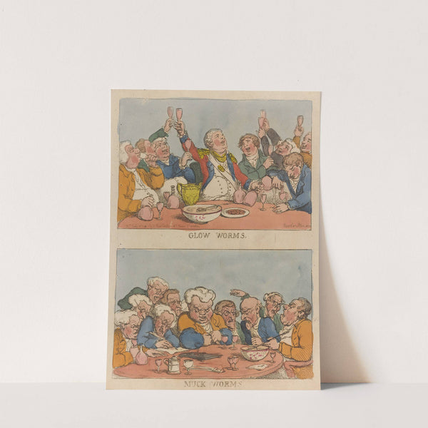 Glow worms. Muck worms (1812) by Thomas Rowlandson