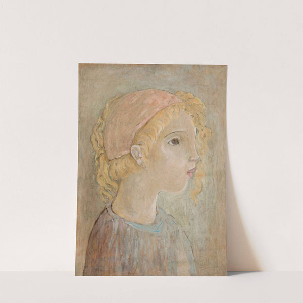 Głowa dziewczynki w różowym kapturku by Tadeusz Makowski