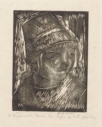 Głowa dziewczynki w wysokim kapeluszu (1920)