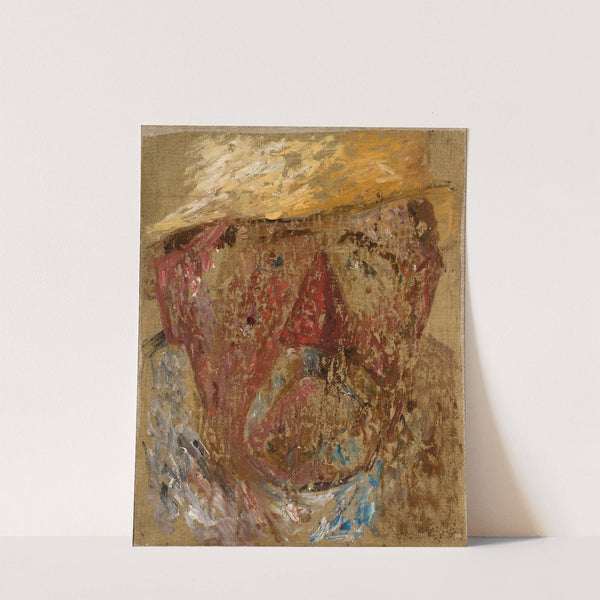 Głowa mężczyzny w słomkowym kapeluszu by Tadeusz Makowski