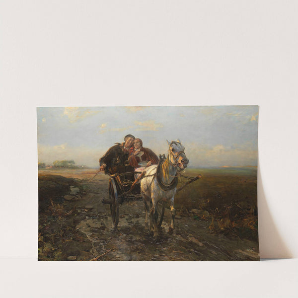 Glückliche Kutschfahrt (Ca. 1890-1900) by Alfred Von Wierusz-Kowalski