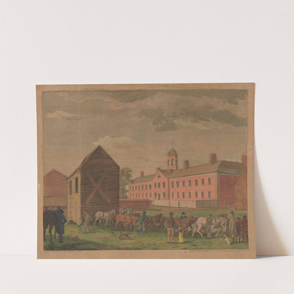 Goal, in Walnut Street Philadelphia. (1799) by William Russell Birch