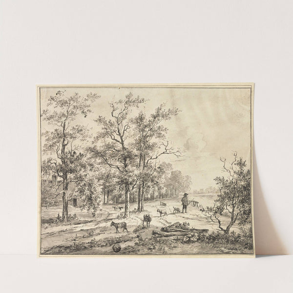 Goatherd and Goats by Bruno van Straaten