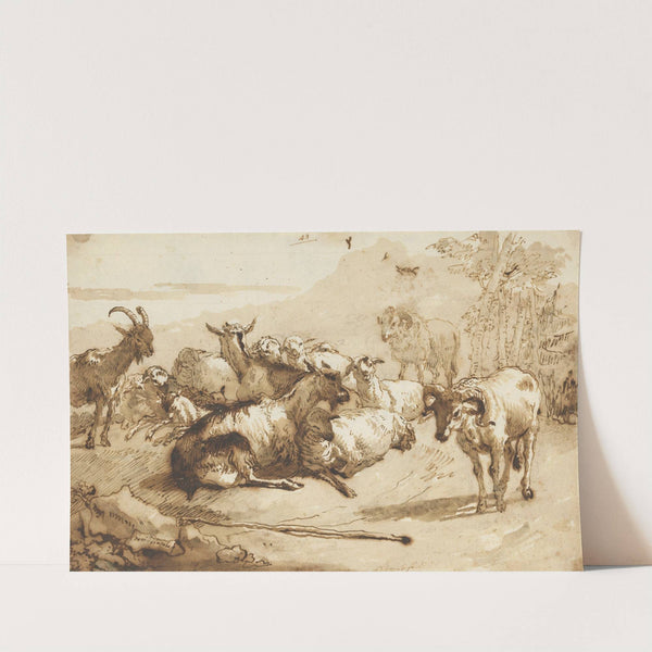 Goats and Sheep in a Landscape (ca. 1760–61) by Giovanni Domenico Tiepolo