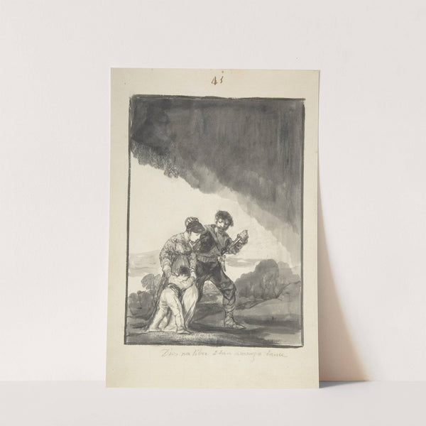 ‘God Save Us from Such a Bitter Fate’; a bandit threatening a woman and a child with a knife (ca. 1812–20) by Francisco de Goya