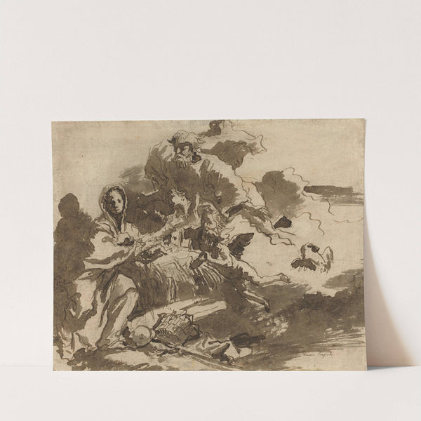 God the Father and Angels Adoring the Madonna and Child (recto) (c. 1753) by Giovanni Domenico Tiepolo