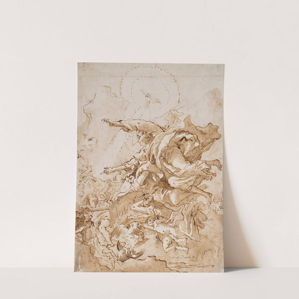 God the Father surrounded by angels and putti in clouds by Giovanni Domenico Tiepolo