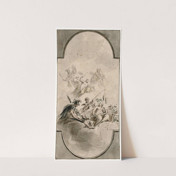 Goden op de wolken gezeten by Jacob de Wit