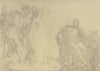 Goethe am Schreibpult, die Figuren seines Faust imaginierend