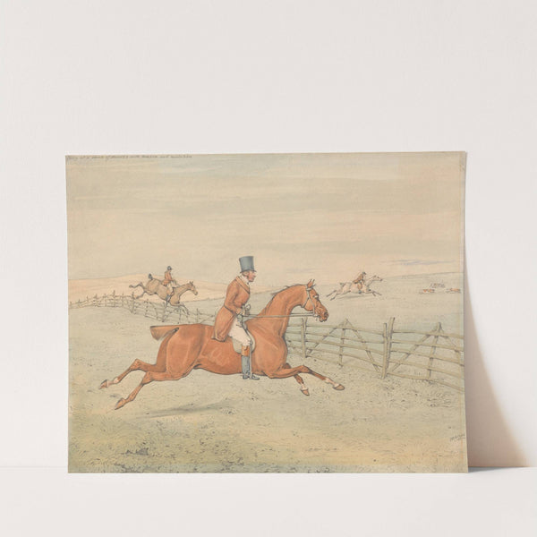 Going at a Rank of Hurdles with Temper and Resolution (1827) by Henry Thomas Alken