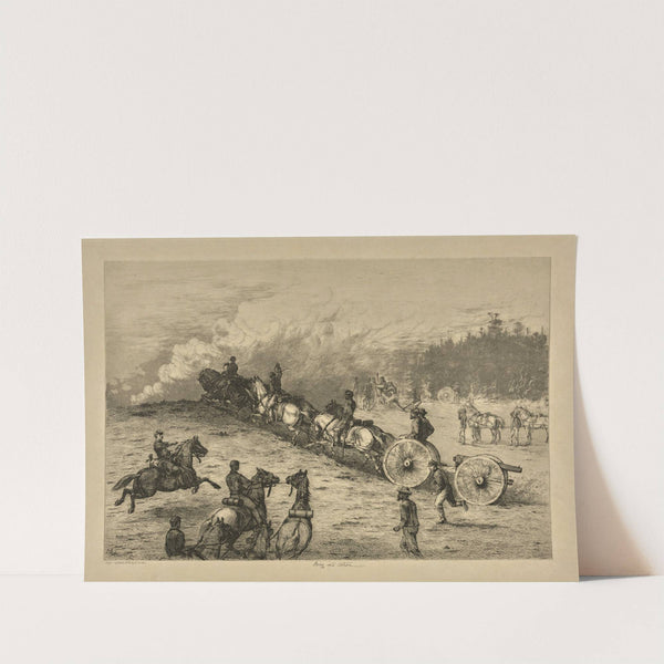 Going into action. (1876) by Edwin Forbes