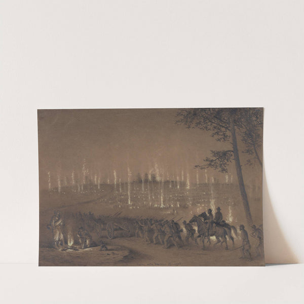 Going into bivouac at night by Edwin Forbes