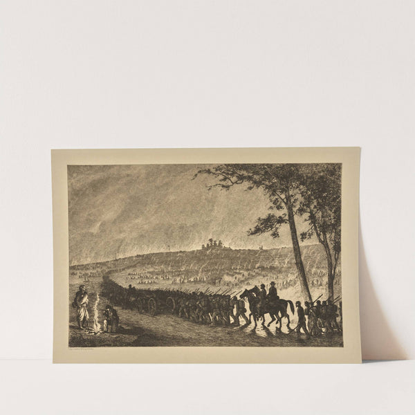 Going into camp at night. (1876) by Edwin Forbes