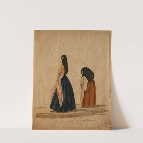 Going to church – Lady and duenna (circa 1850-1860) by Francisco Fierro