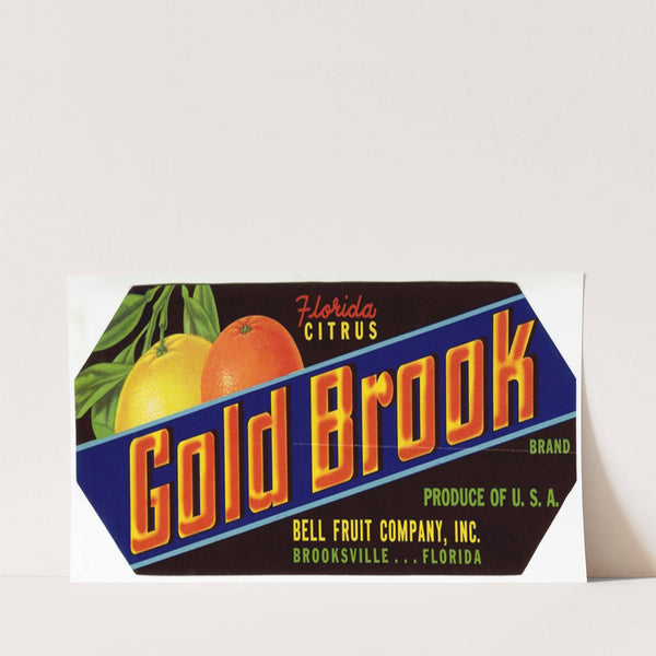 Gold Brook Brand Citrus Label (1930-1950)