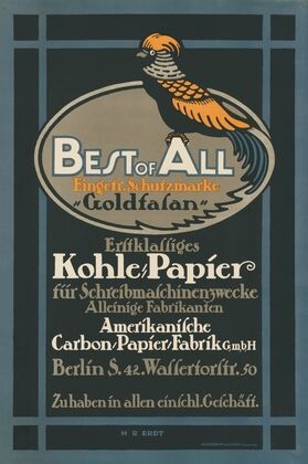 ‘Goldfasan’ Best of All erstklassiges Kohlepapier für Schreibmaschinenzwecke (1900 - 1914)