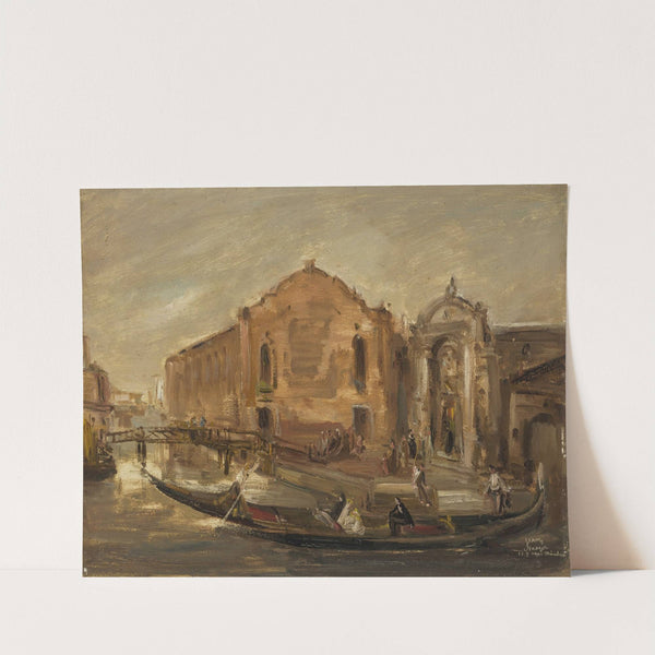 Gondelfahrt in Venedig am Campo de l’Abazia (1941) by Franz Naager