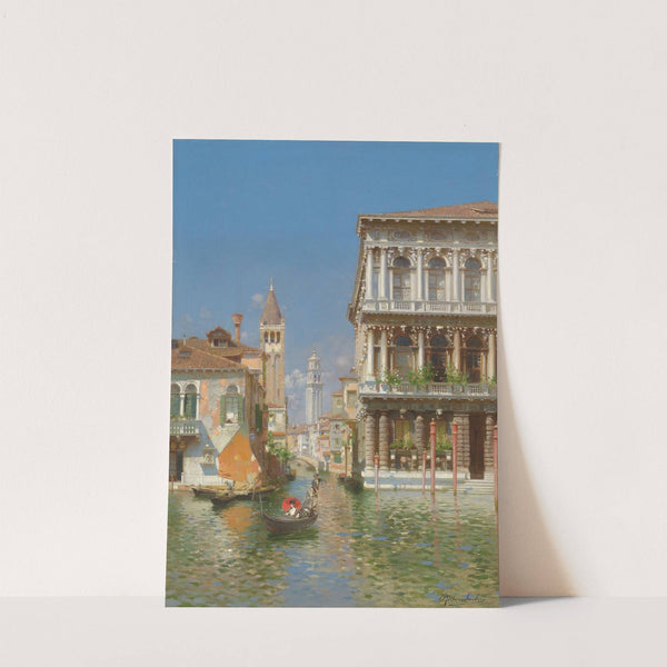 Gondola On The Grand Canal Near Ca' Rezzonico, Venice by Rubens Santoro