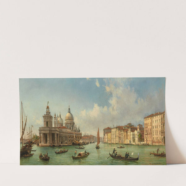 Gondolas and Boats on the Molo, Looking West Towards Santa Maria Della Salute (1871) by Luigi Querena