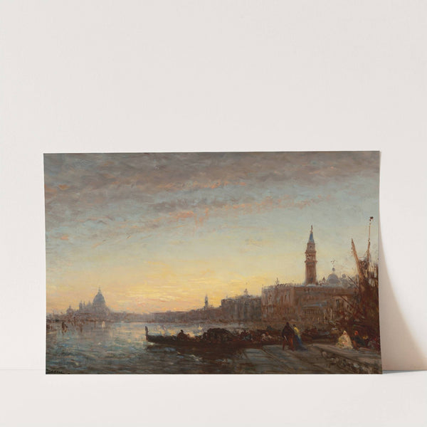 Gondoliers at Esclavons Quay, Venice (circa 1865) by Félix Ziem